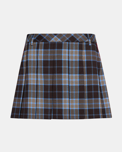 Steve Madden MARGO Brown Plaid Pleated Women's Mini Skirt