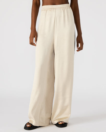 Steve Madden MOXIE Cream Pull-On Contrast Panel Straight Leg Women's Pant