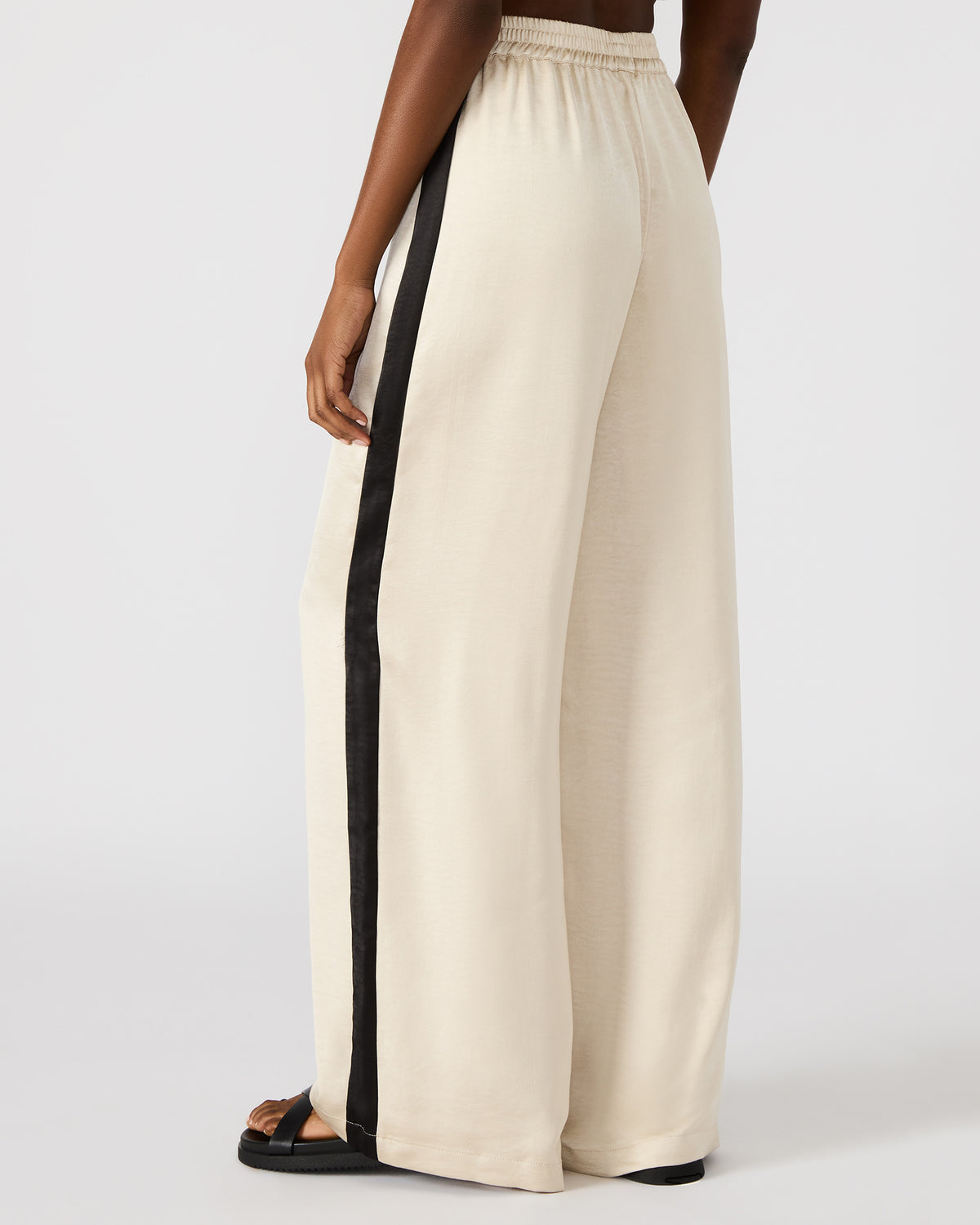 Steve Madden MOXIE Cream Pull-On Contrast Panel Straight Leg Women's Pant
