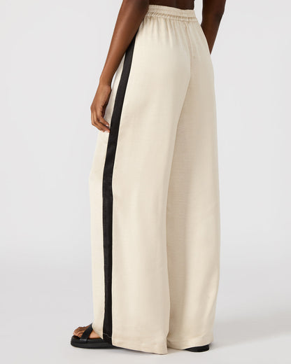 Steve Madden MOXIE Cream Pull-On Contrast Panel Straight Leg Women's Pant