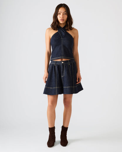 Steve Madden SLOAN Ink Denim Flowy Mini Women's Skirt