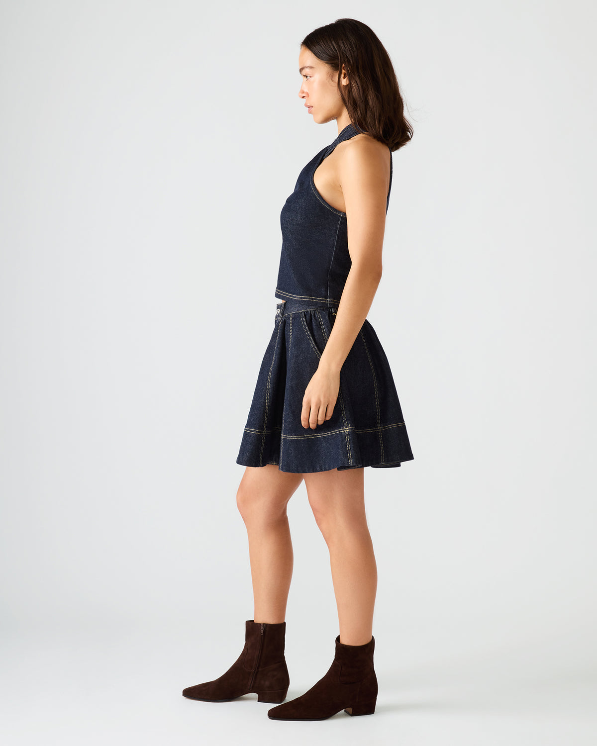 Steve Madden SLOAN Ink Denim Flowy Mini Women's Skirt