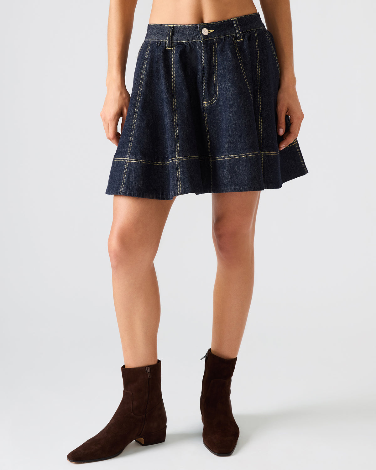Steve Madden SLOAN Ink Denim Flowy Mini Women's Skirt