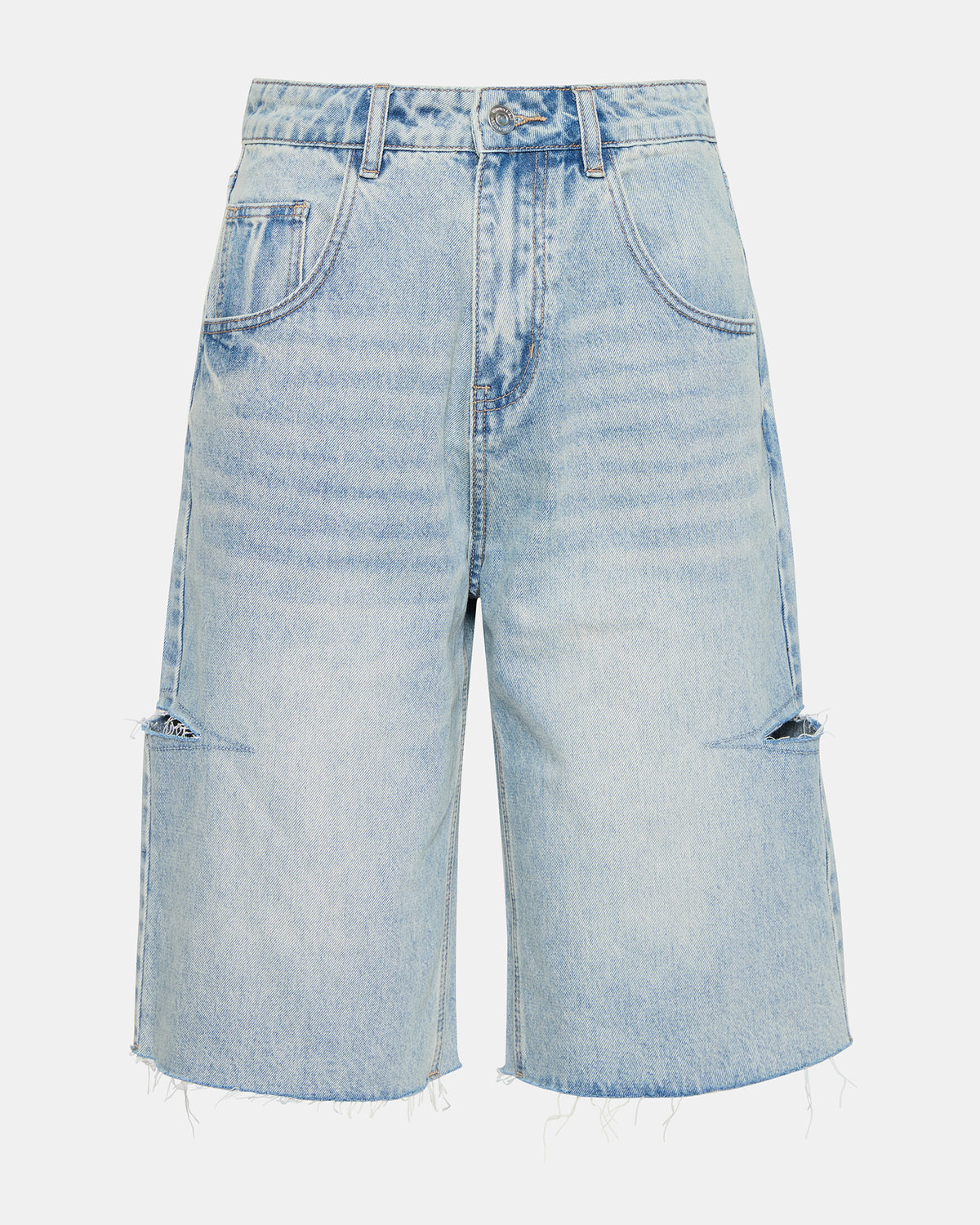 Steve Madden LANGE Denim Women's Side Slit Barrel Shorts