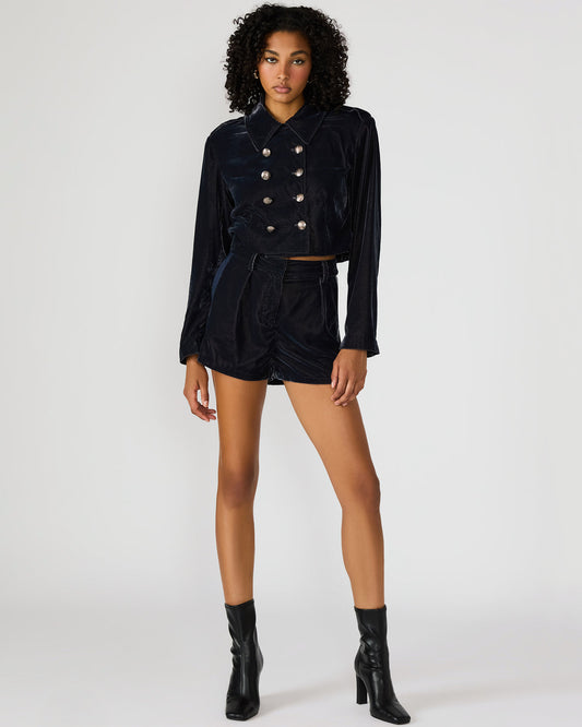 Steve Madden MINNETTA Indigo Haze Velvet Women's Shorts
