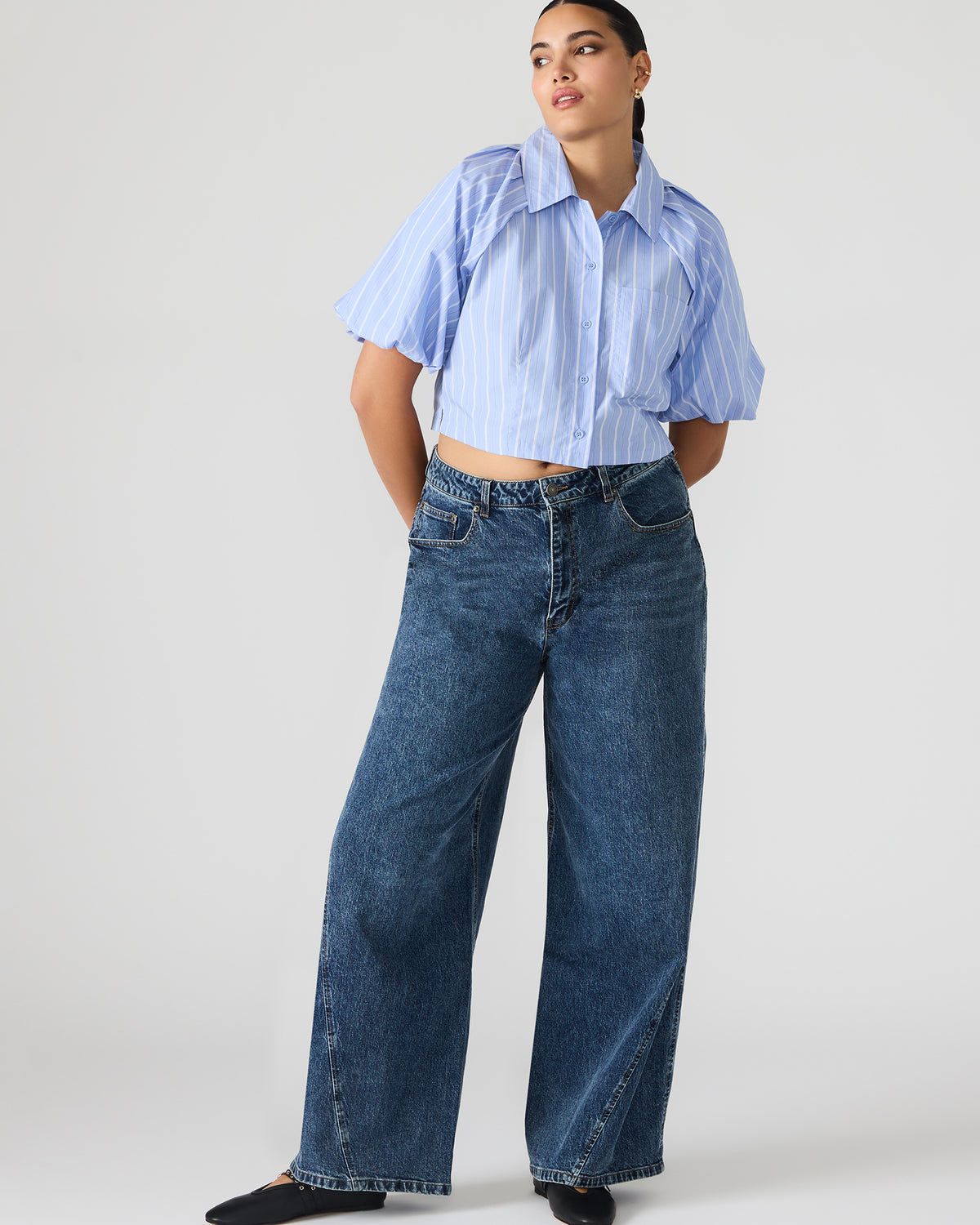 Steve Madden RORI Dark Navy Straight-Leg Denim Women's Bottoms