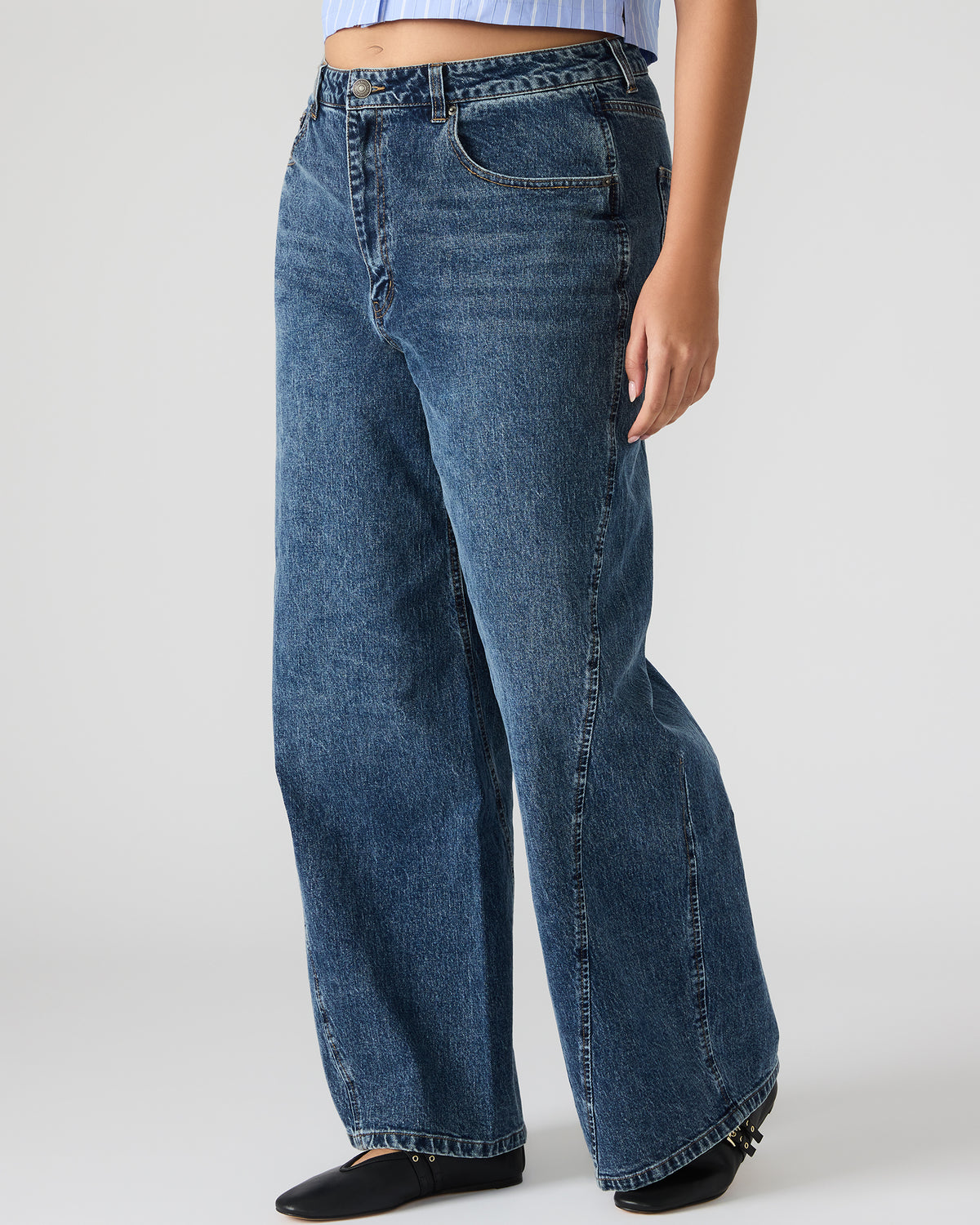 Steve Madden RORI Dark Navy Straight-Leg Denim Women's Bottoms
