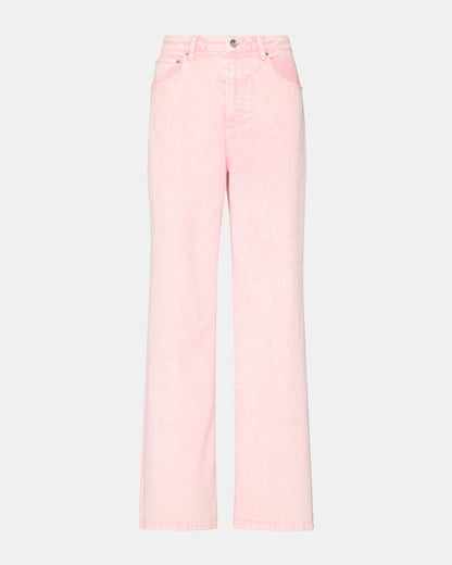 Steve Madden ROZ Pink Wide-Leg Washed Denim Women's Pant