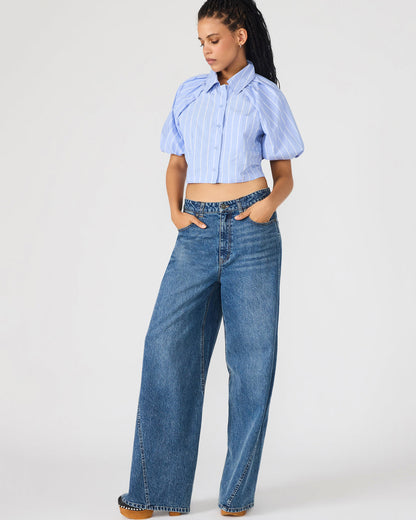 Steve Madden MELLIE Midnight Blue Denim Wide-Leg Women's Jeans
