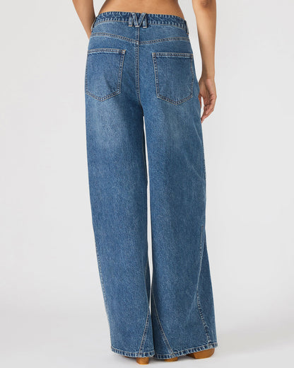 Steve Madden MELLIE Midnight Blue Denim Wide-Leg Women's Jeans