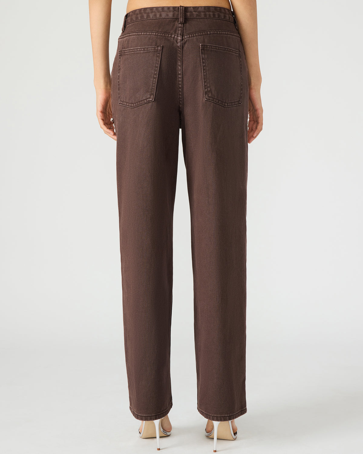 Steve Madden TAYLOR Jean Cocoa Brown Women's Cutout Jeans