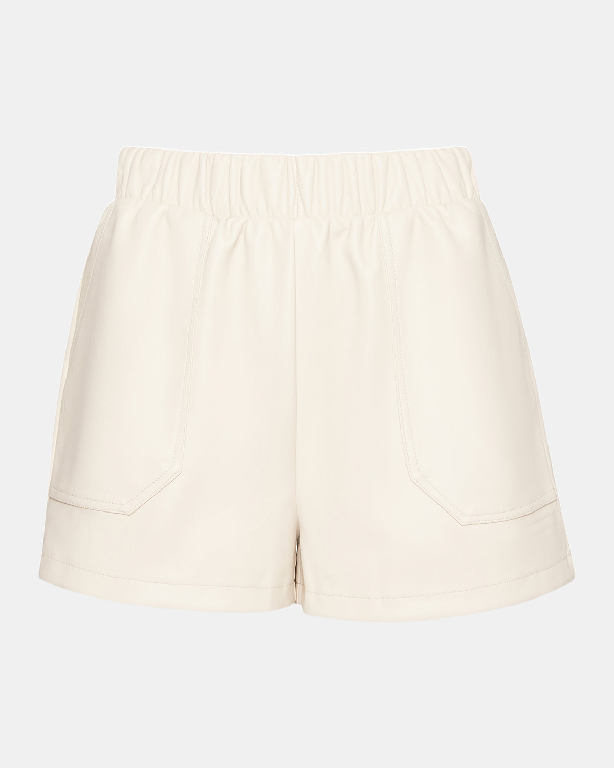 Steve Madden FAUX THE RECORD Short Bone | Women's Faux Leather Short