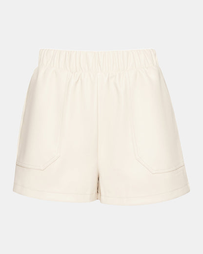 Steve Madden FAUX THE RECORD Short Bone | Women's Faux Leather Short