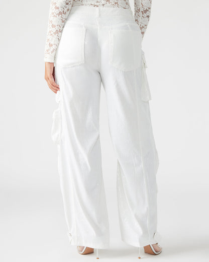 Steve Madden DUO White Sequin Women's Utility Cargo Pants