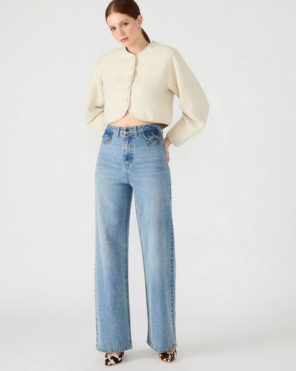 Steve Madden GERALDINE Forever Blue Denim Straight-Leg Women's Jeans