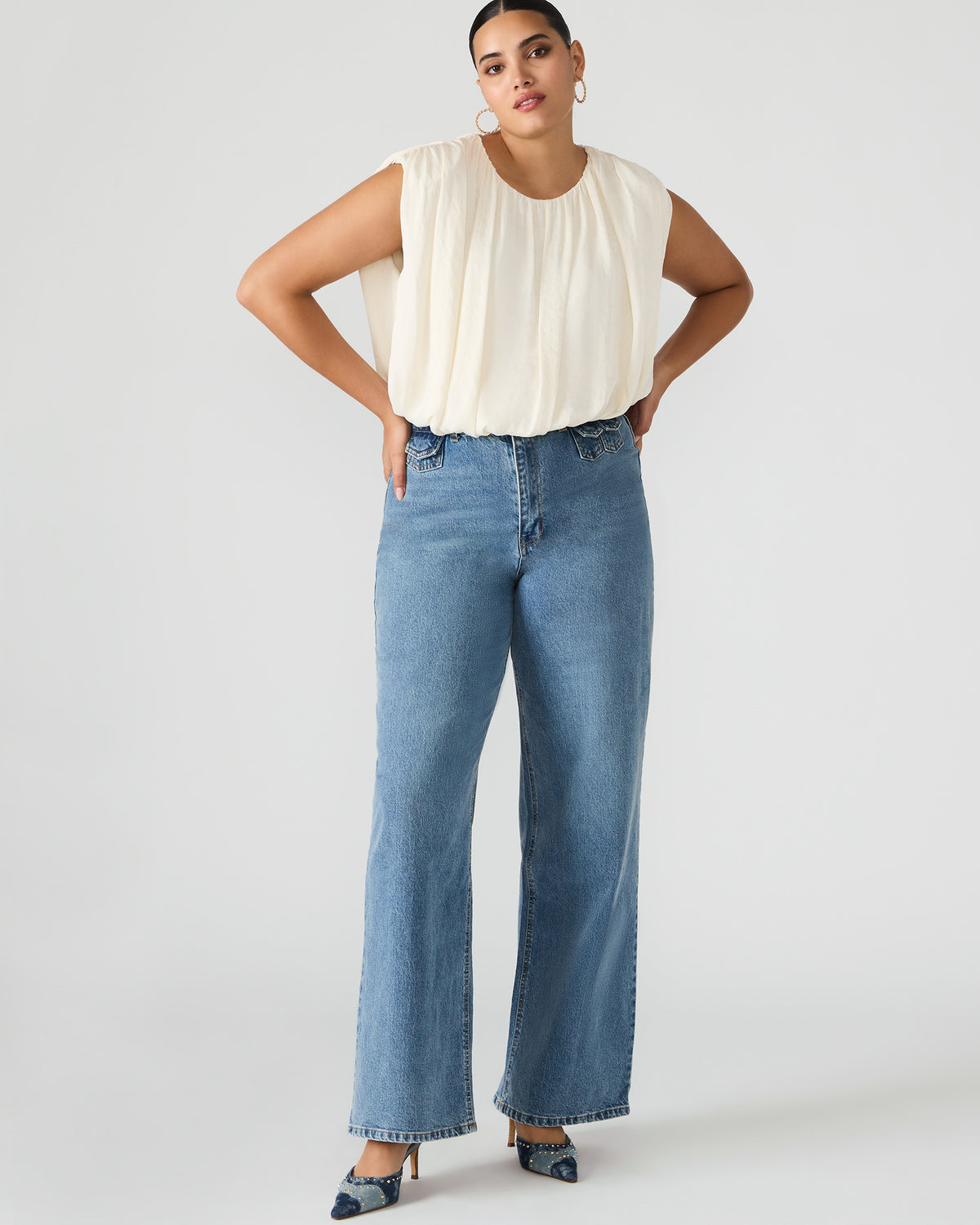 Steve Madden GERALDINE Forever Blue Denim Straight-Leg Women's Jeans