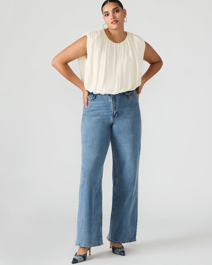 Steve Madden GERALDINE Forever Blue Denim Straight-Leg Women's Jeans
