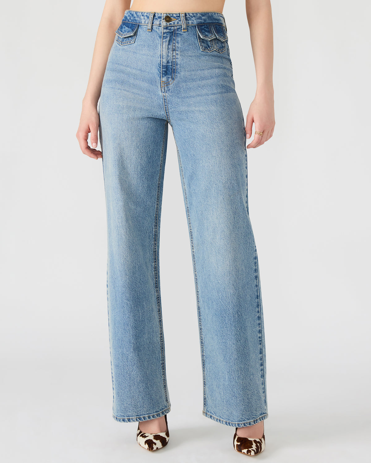 Steve Madden GERALDINE Forever Blue Denim Straight-Leg Women's Jeans