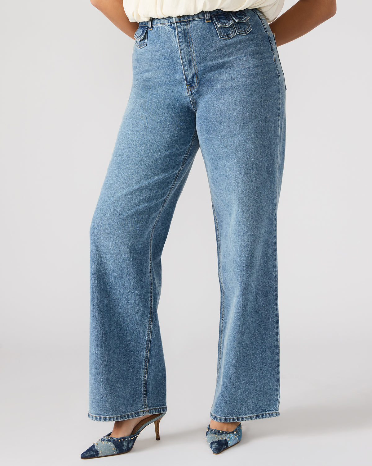 Steve Madden GERALDINE Forever Blue Denim Straight-Leg Women's Jeans