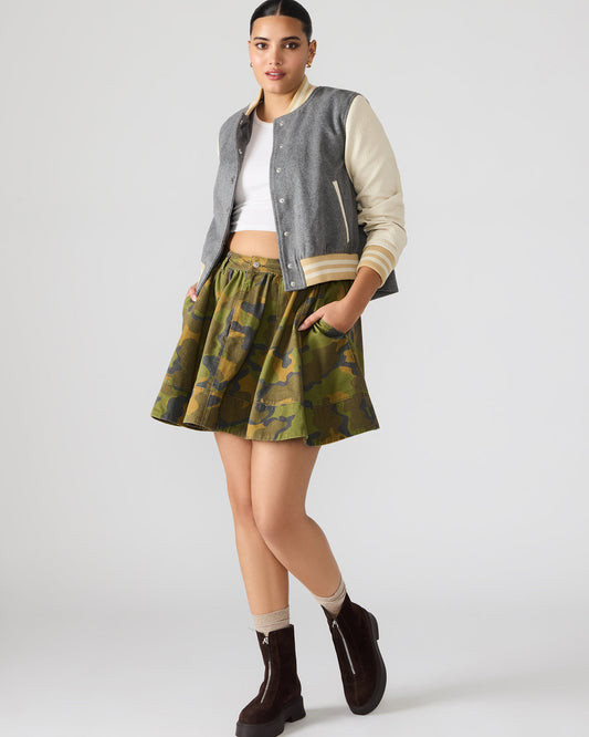 Steve Madden SLOAN Camouflage Mini Denim A-Line Women's Skirt