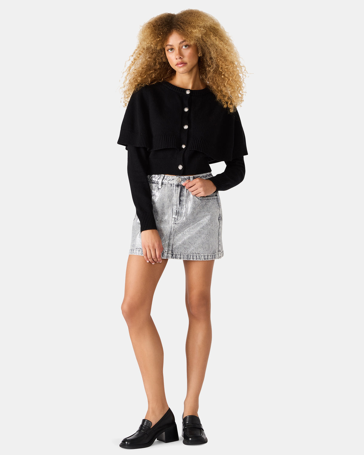 Steve Madden BECK Silver Women's Skirt