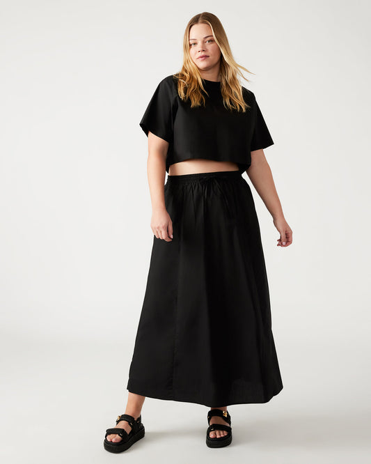 Steve Madden SUNNY Skirt Black | Women's A-Line Maxi Skirt