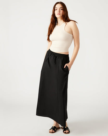 Steve Madden SUNNY Skirt Black | Women's A-Line Maxi Skirt