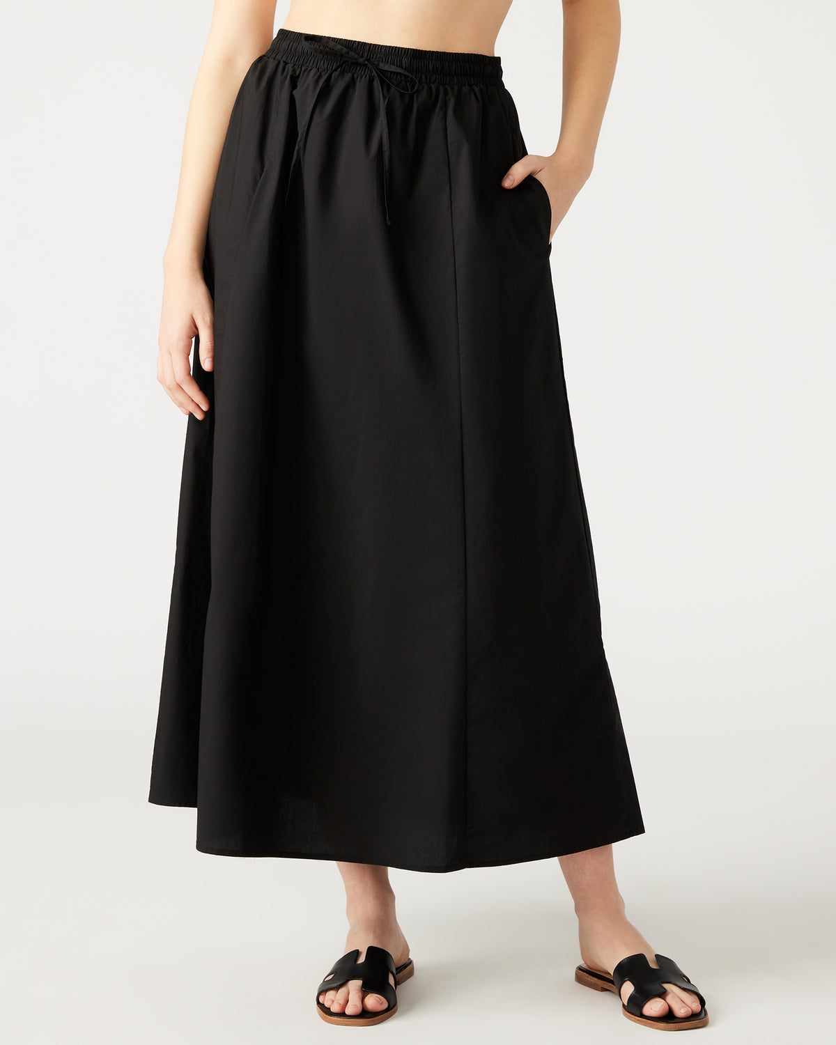 Steve Madden SUNNY Skirt Black | Women's A-Line Maxi Skirt