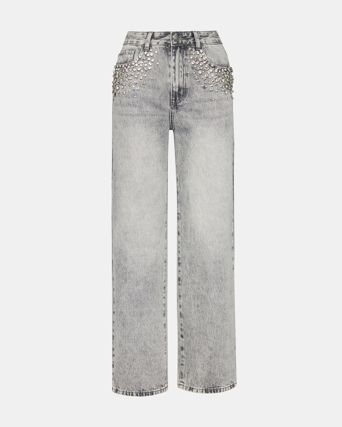 Steve Madden ERAS Fog Rhinestone Embellised Straight-Leg Denim Women's Jeans