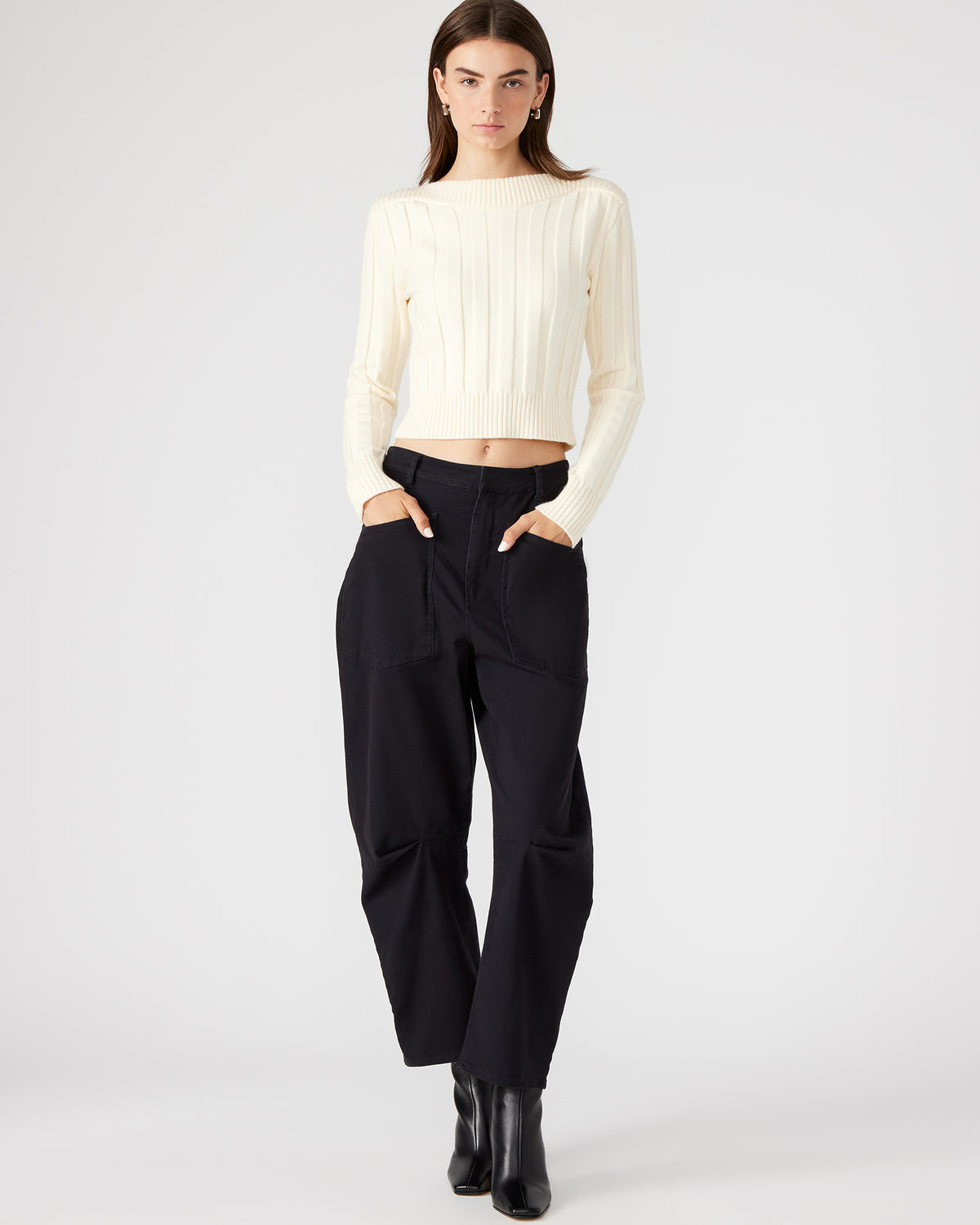 Steve Madden HANIEL Black Women's Barrel Leg Pant