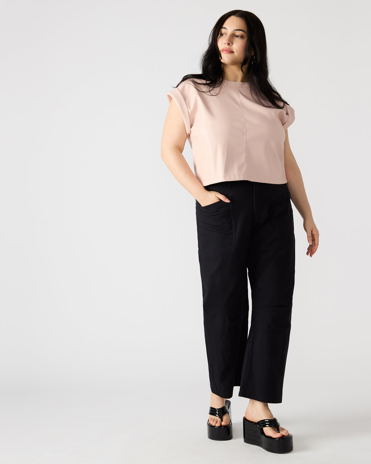 Steve Madden HANIEL Black Women's Barrel Leg Pant