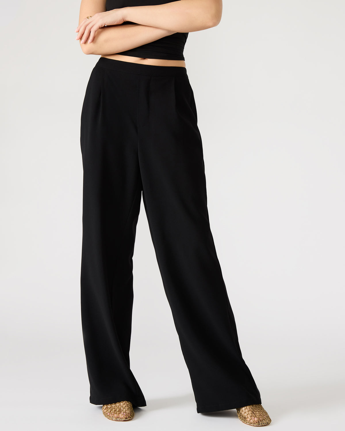 Steve Madden PAYTON Pant Black | Women's Wide Leg Trousers