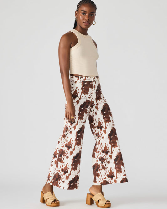 Steve Madden HARLI Brown Cow Print High-Rise Denim Women's Jean