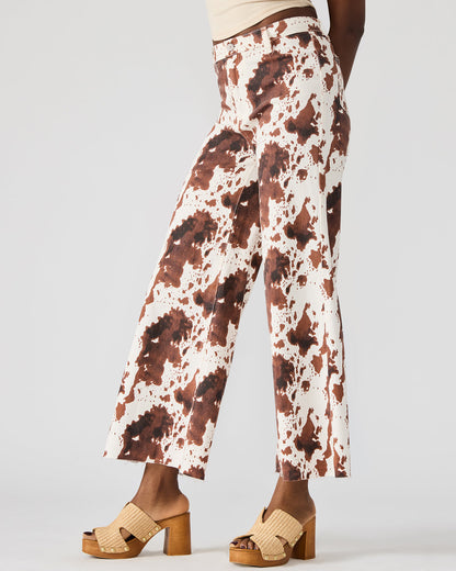 Steve Madden HARLI Brown Cow Print High-Rise Denim Women's Jean