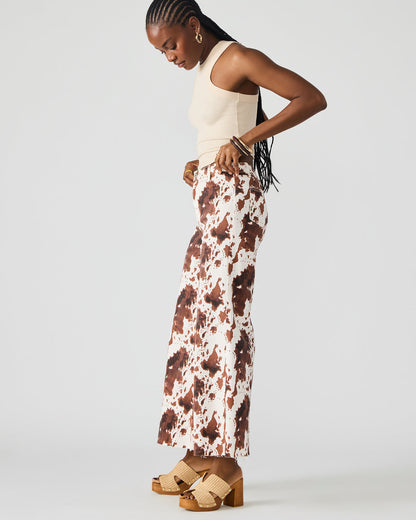 Steve Madden HARLI Brown Cow Print High-Rise Denim Women's Jean