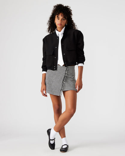 Steve Madden LEON Black/White Women's Wrap Mini Skirt