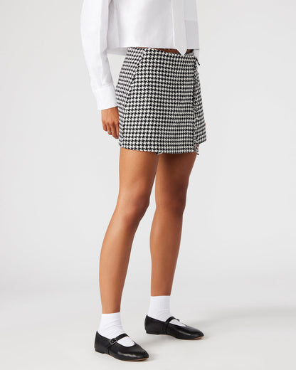 Steve Madden LEON Black/White Women's Wrap Mini Skirt