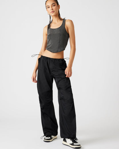 Steve Madden PIA Parachute Pant Black | Women's Adjustable Pants