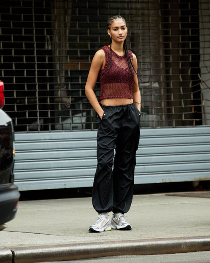Steve Madden PIA Parachute Pant Black | Women's Adjustable Pants