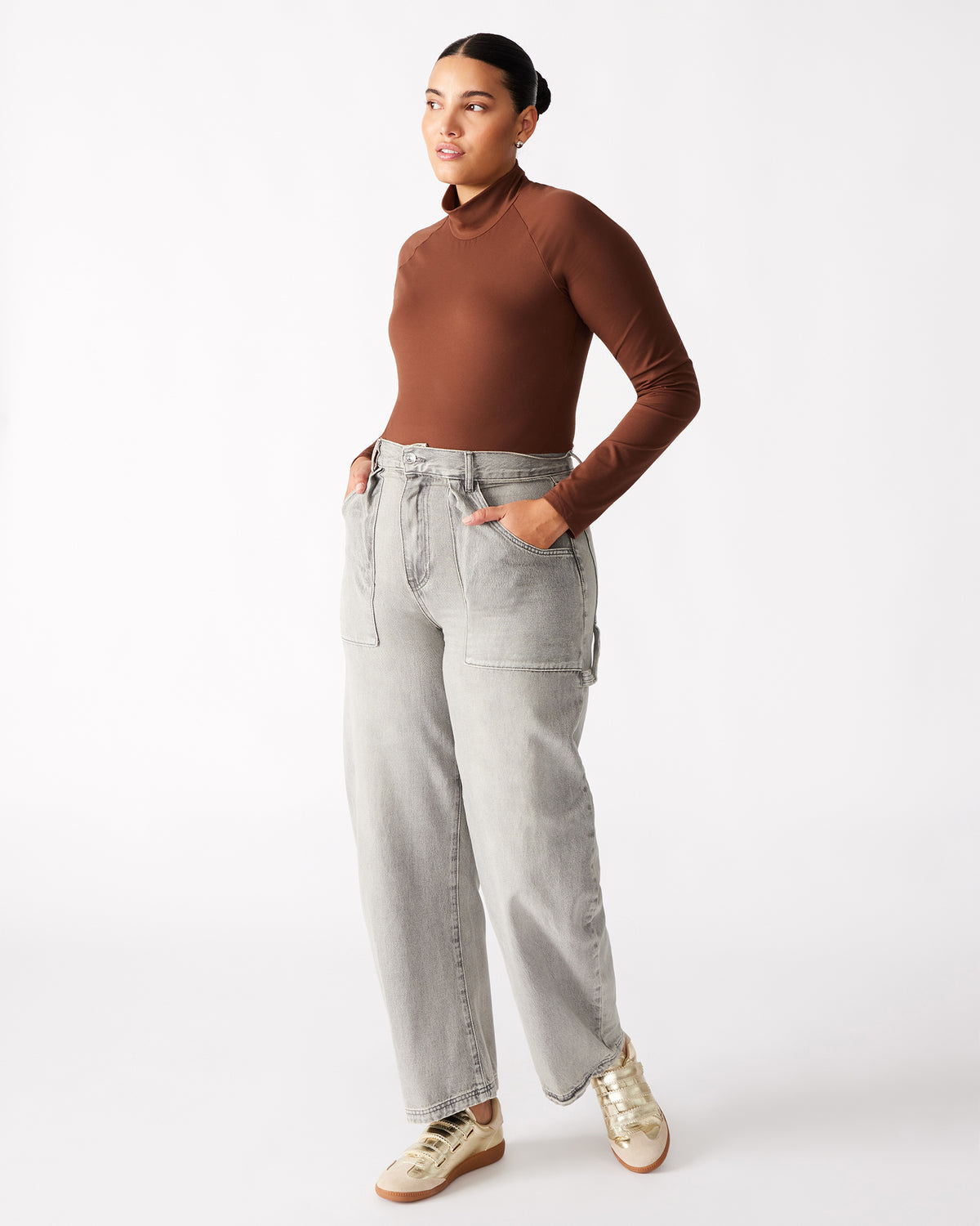 Steve Madden HANSEN Pant Light Grey | Women's Barrel Leg Pants