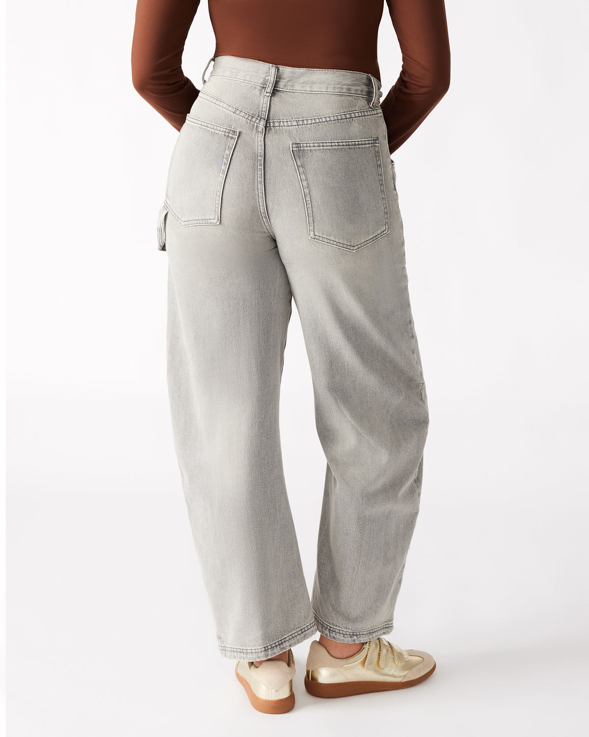 Steve Madden HANSEN Pant Light Grey | Women's Barrel Leg Pants