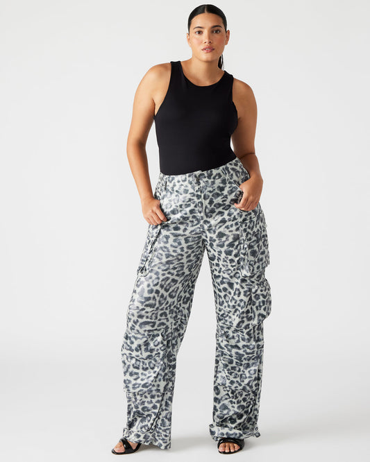 Steve Madden DUO Leopard Sequin Women's Utility Cargo Pants