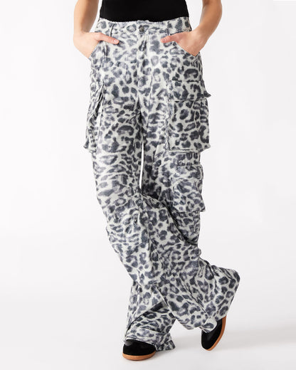 Steve Madden DUO Leopard Sequin Women's Utility Cargo Pants