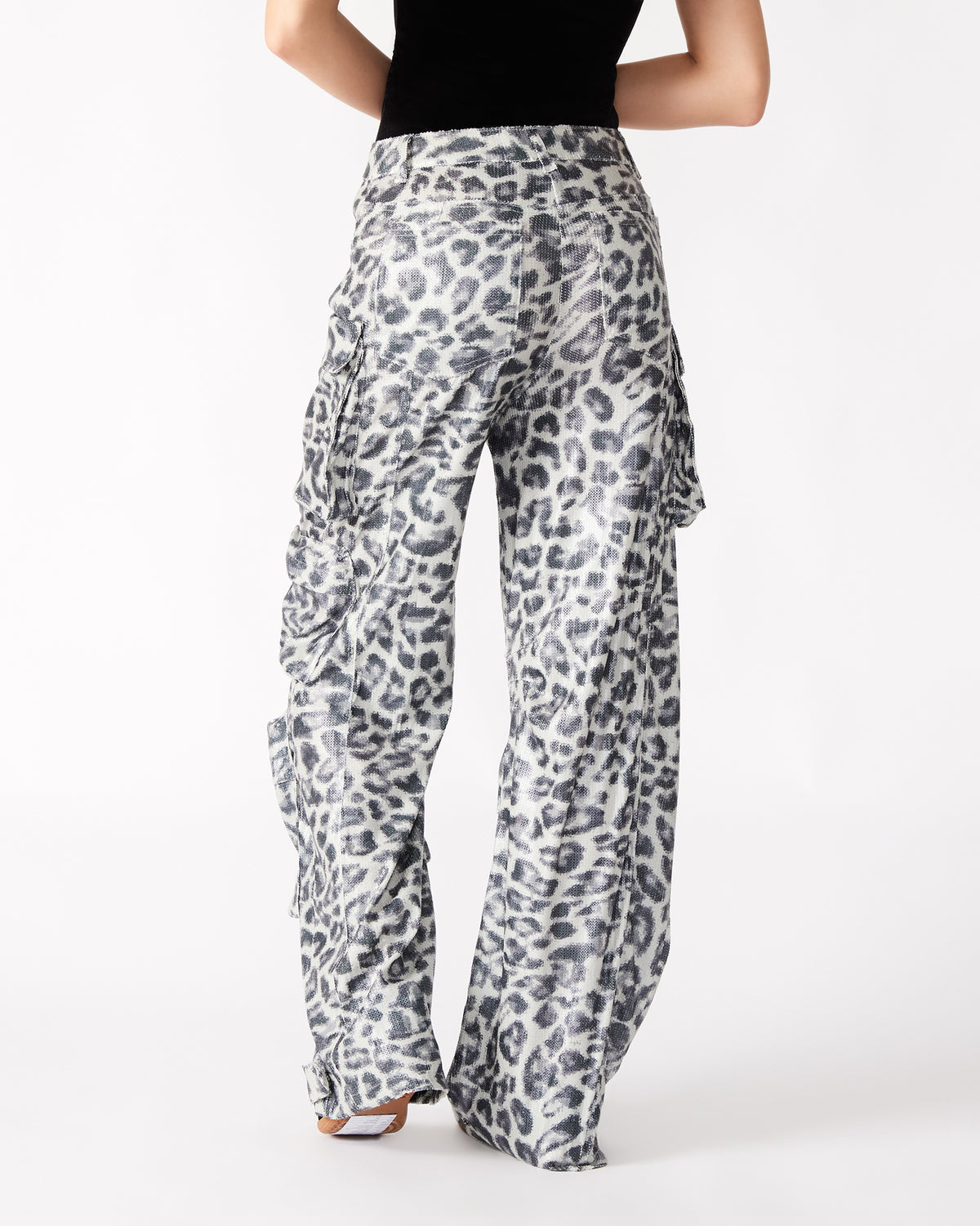 Steve Madden DUO Leopard Sequin Women's Utility Cargo Pants