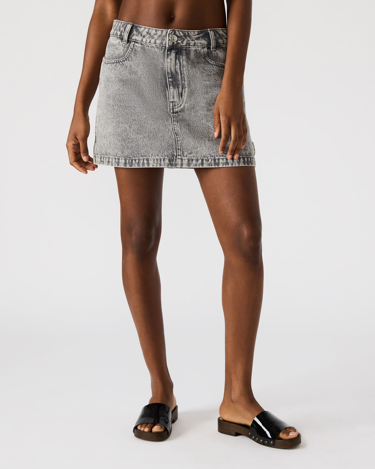 Steve Madden ABACO Light Grey Women's Denim Skirt