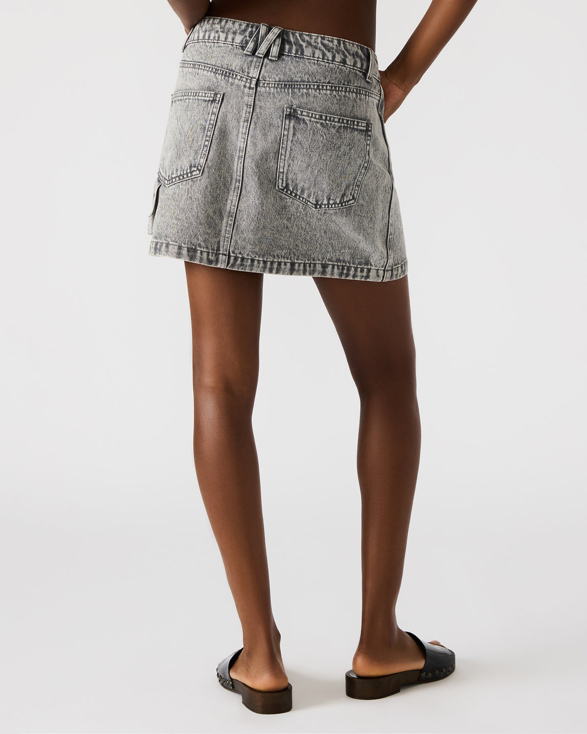 Steve Madden ABACO Light Grey Women's Denim Skirt
