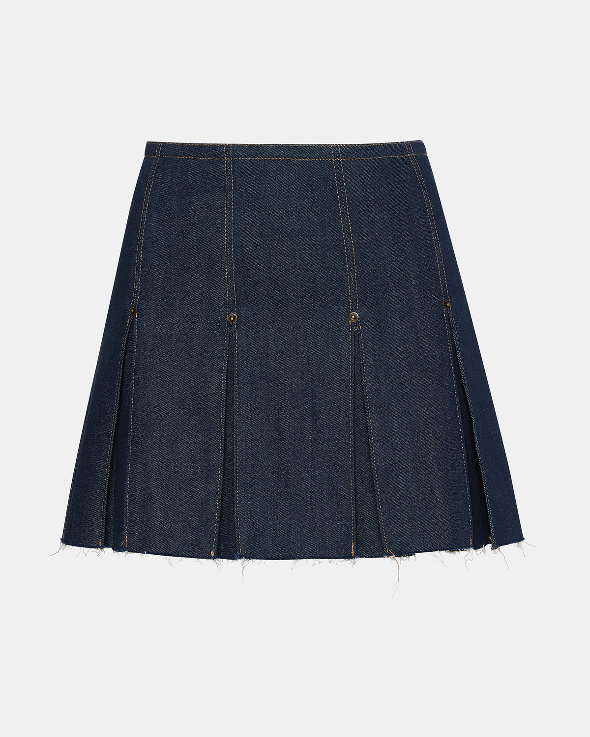 Steve Madden JOAN Deep Indigo Pleated Denim Matching Set Women's Skirt