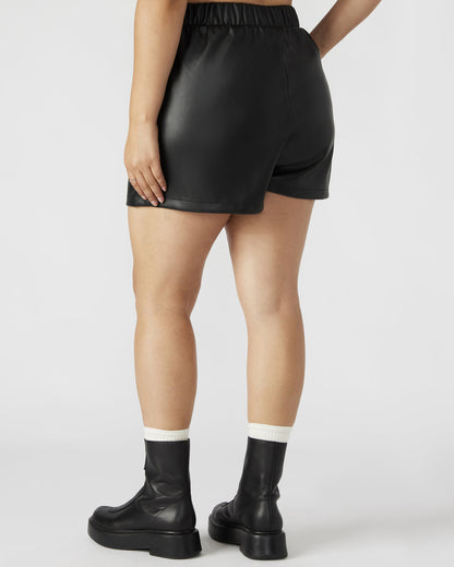 Steve Madden FAUX THE RECORD Short Black | Women's Faux Leather Short