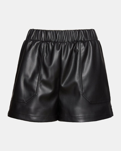 Steve Madden FAUX THE RECORD Short Black | Women's Faux Leather Short
