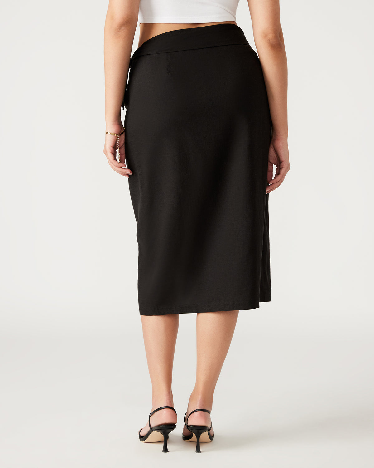 Steve Madden ISADORA Skirt Black | Women's Midi Wrap Skirt